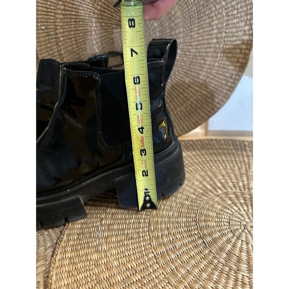 H&M Black Patent Chunky Platform Chelsea Boots - Size 38 - Picture 2 of 10